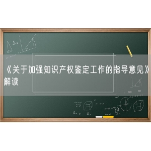 《关于加强知识产权鉴定工作的指导意见》解读