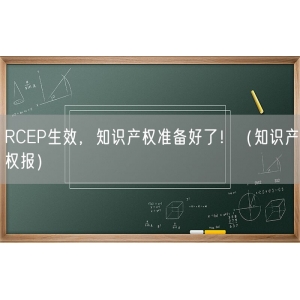 RCEP生效，知识产权准备好了！（知识产权报）