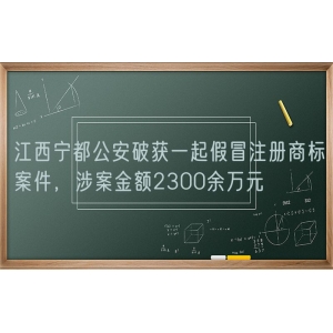 江西宁都公安破获一起假冒注册商标案件，涉案金额2300余万元