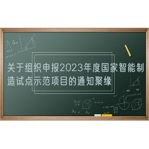 关于组织申报2023年度国家智能制造试点示范项目的通知聚缘